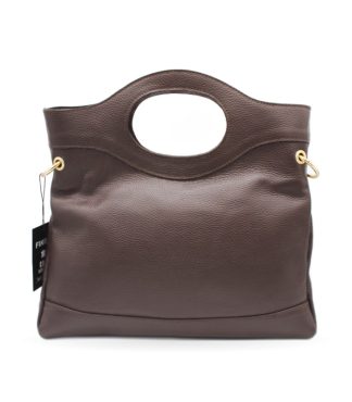 Bolso Asa Recortada Piel · Chocolate