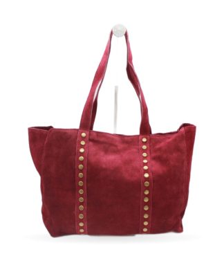 Bolso Shopper Ante con Tachas · Rojo
