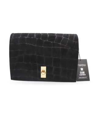 Bolso Solapa Ante Coco · Negro
